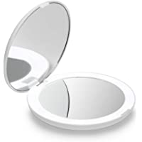 Los mejores  - Fancii Espejo de Bolsillo con Luz LED Natural para Maquillaje- Aumento de 1X-10X - Espejo Iluminado Plegable Portátil…